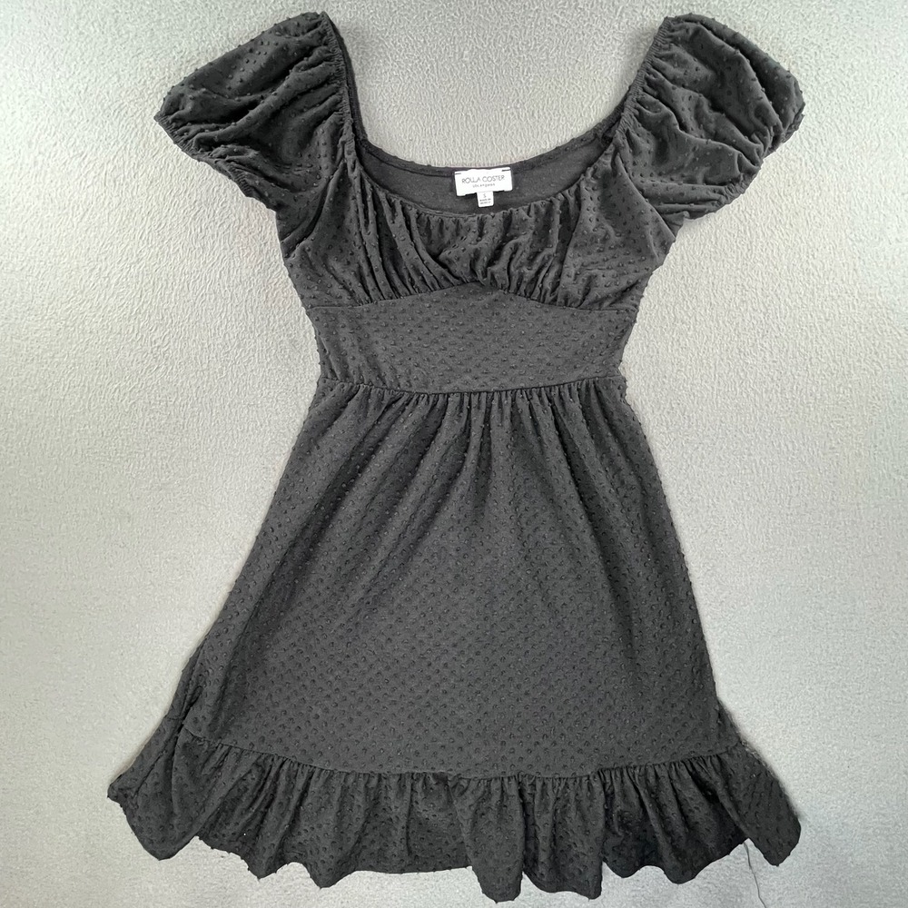 Rolla Coster Women Dress Black Swiss Dot Small Cottagecore Coquette RC-7166